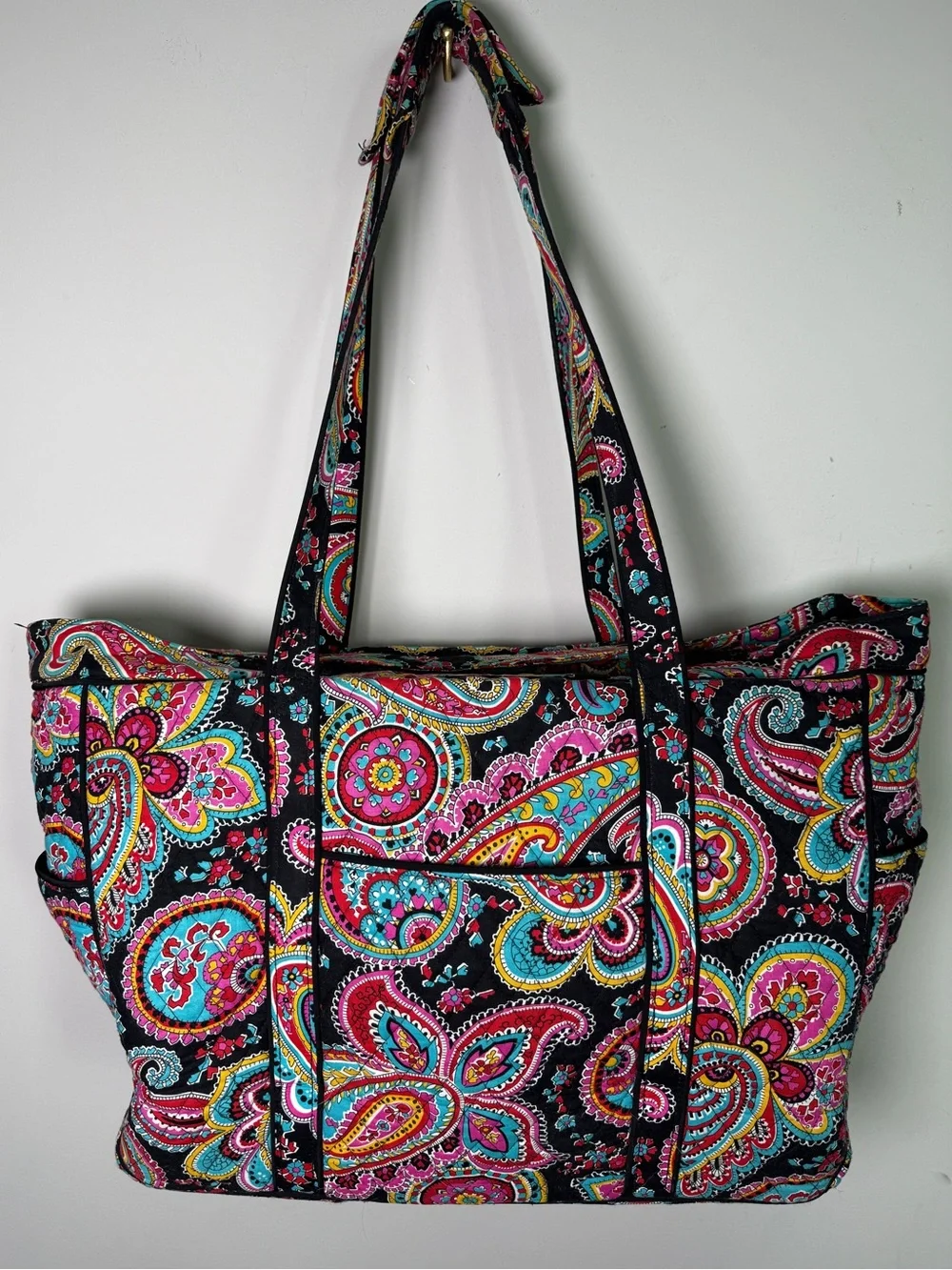 Vera Bradley Parisian Paisley Weekender Travel Bag Black Multicolor